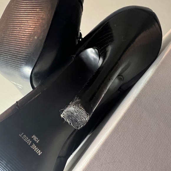 Nine West Black Leather Ankle Boot 10 - Picture 10 of 16